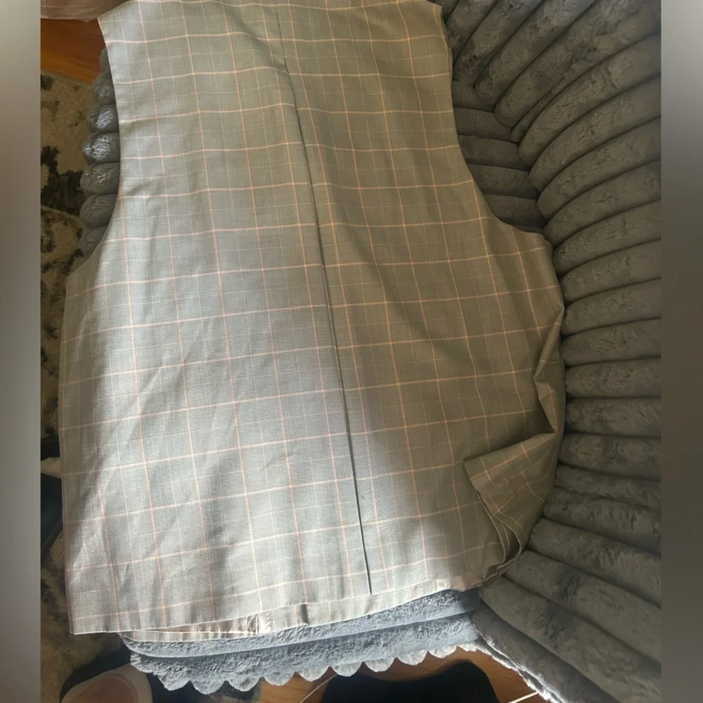 Men's Grey plaid Vitaliano Shirt Vest - Picture 6 of 6